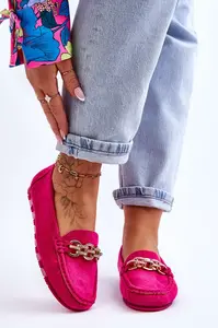 Dámske semišové mokasíny fuchsiové