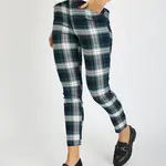 Černé dámské kostkované skinny fit kalhoty GAP