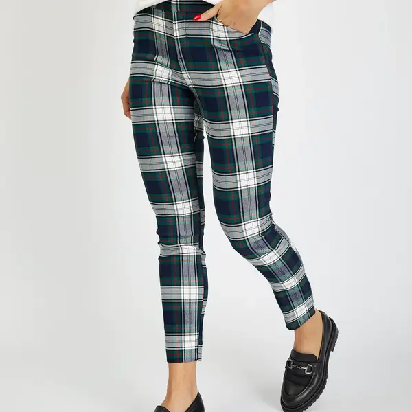 Černé dámské kostkované skinny fit kalhoty GAP