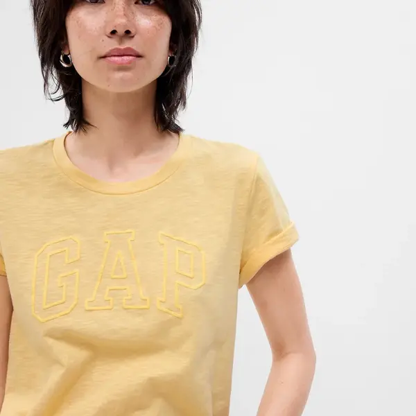 Žlté dámske bavlnené tričko s logom GAP