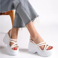 Capone Outfitters Women's High Wedge Ankle Strap Sandals