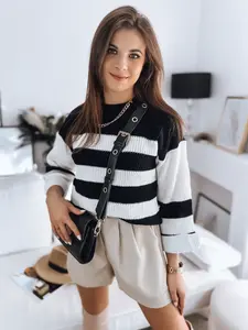 Dámsky sveter AMELIA čierno-biely Dstreet