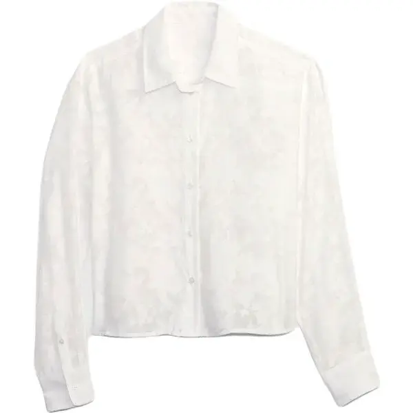 GAP LS CROPPED Dámska košeľa, biela, veľkosť