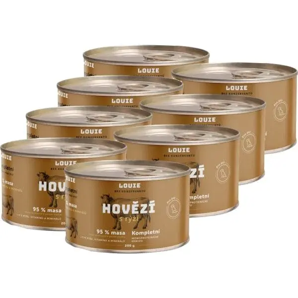 LOUIE HOVÄDZIE S RYŽOU 200 G Konzervy pre psov, hnedá, veľkosť