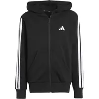 adidas 3S FL FZ HOOD Detská mikina, čierna, veľkosť