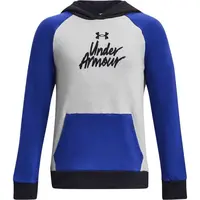 Under Armour RIVAL FLEECE SCRIPT CB HD Chlapčenská mikina, modrá, veľkosť XS