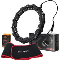 HMS SET HHW02 + BR163 Set masážnej obruče so závažím a zoštíhľujúcim pásom, čierna, veľkosť