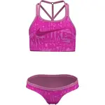 Nike RETRO FLOW Dievčenské dvojdielne plavky, ružová, veľkosť