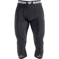 GAMEPATCH TIGHTS 3/4 WITH KNEE PADDING Kompresné unisex legíny, čierna, veľkosť