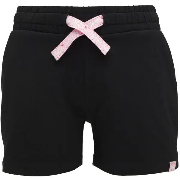 Lewro DARLENE Dievčenské úpletové šortky, čierna, veľkosť 140-146