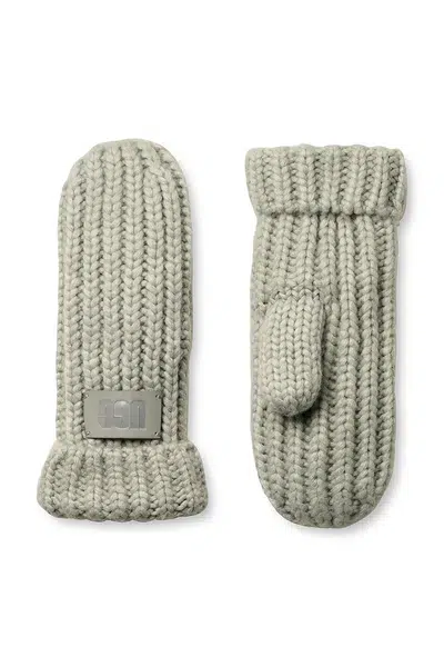Dětské rukavice s příměsí vlny UGG CHUNKY MITTEN šedá barva, 100030
