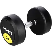 HMS HG PRO 20KG Pogumovaná jednoručná činka, čierna, veľkosť 20 KG