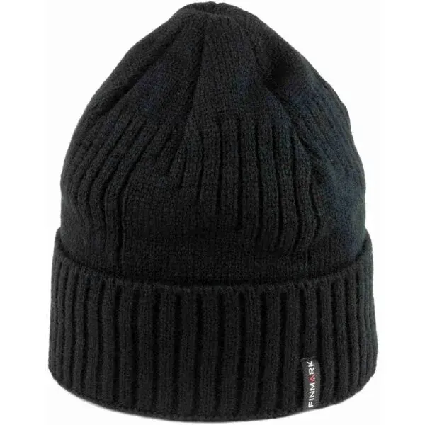 Finmark WINTER HAT Zimná pletená čiapka, čierna, veľkosť UNI