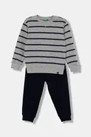 Dětská bavlněná tepláková souprava United Colors of Benetton 2-pack tmavomodrá barva, 3YWXGK00R