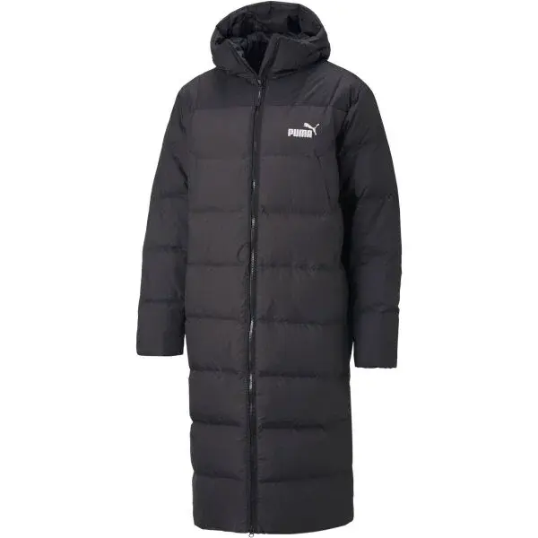 Puma LONG HOODED DOWN COAT Pánsky kabát, čierna, veľkosť
