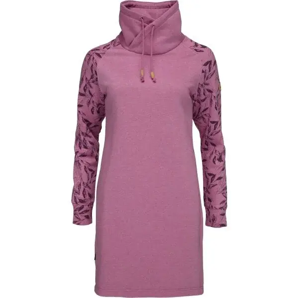 LOAP EBNERA Dámske mikinové šaty, ružová, veľkosť