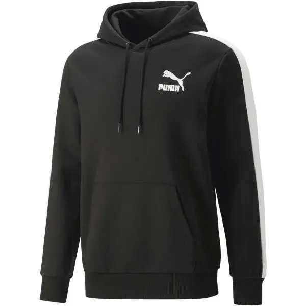 Puma T7 IKONIC HOODIE TR Pánska mikina, čierna, veľkosť