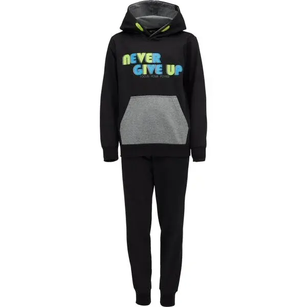 Lewro ELIEL Chlapčenská  tepláková súprava, čierna, veľkosť 128-134