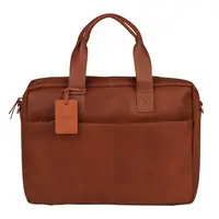 Kožená taška na notebook Burkely River - koňak