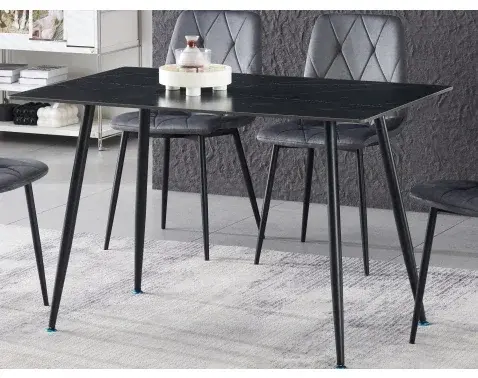 Jídelní stůl Agne 120x80 cm, černý mramor