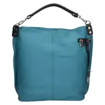 Dámska kožená kabelka The Trend Lotta - modro-zelená