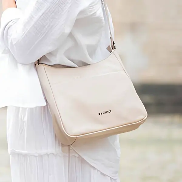 Dámska kožená crossbody kabelka Bellicci Syndey - krémová