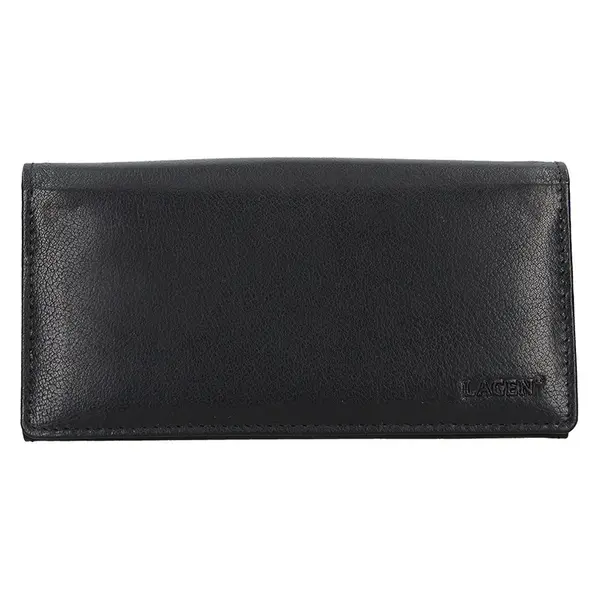 Čašnícka kožená peňaženka Lagen Menole - čierna