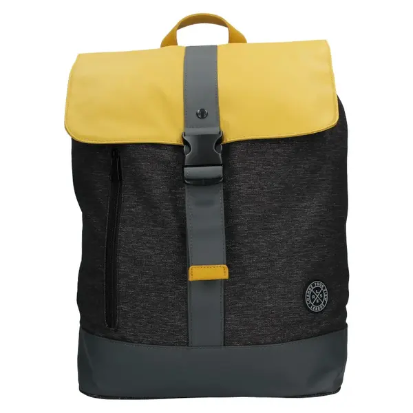 Pánsky vintage batoh Lerros Alfred - čierno-žltá