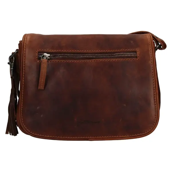 Dámska kožená crossbody kabelka Justified Hoben - hnedá
