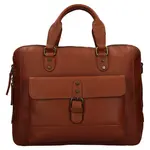 Pánska kožená taška na notebook Ashwood George - svetlo hnedá