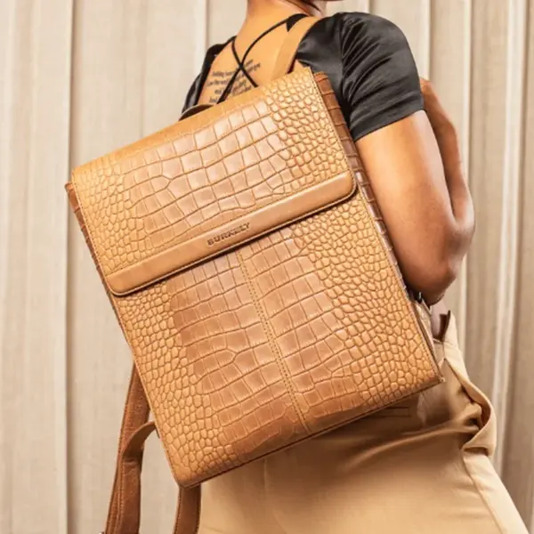 Dámský kožený batoh Burkely Lenke - béžová