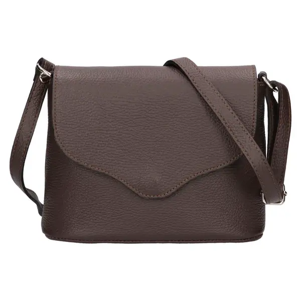 Dámská kožená crosbody kabelka Italia Alice - čokoládově hnědá