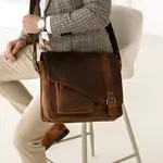 Pánská kožená taška přes rameno Greenwood Kane - hnědá