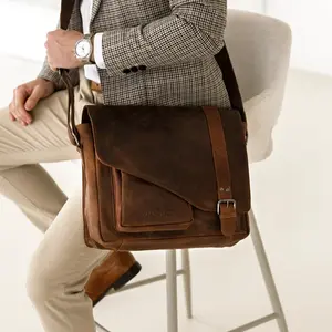 Pánská kožená taška přes rameno Greenwood Kane - hnědá