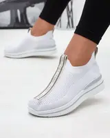 Resti Women's slip-on sports shoes with lettering in white Cerppa- Footwear