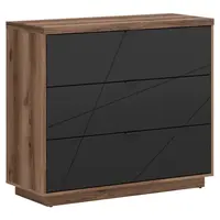 Hom`in KOMODA, černá, barvy dubu, 106/93/42,5 cm