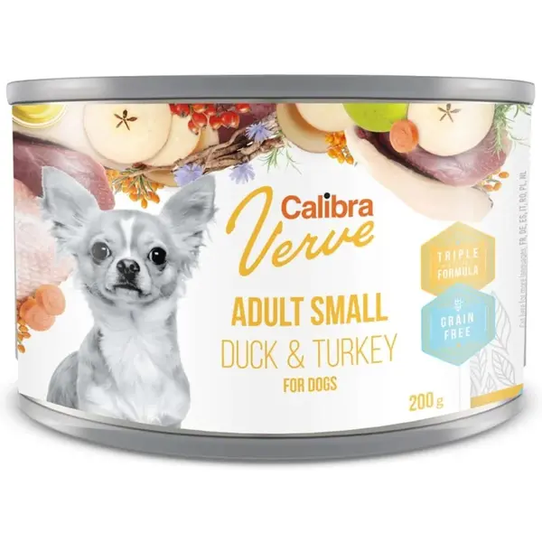 Calibra Dog Verve konzerva GF Adult Small Duck & Turkey 200 g | Konzerva pro psy