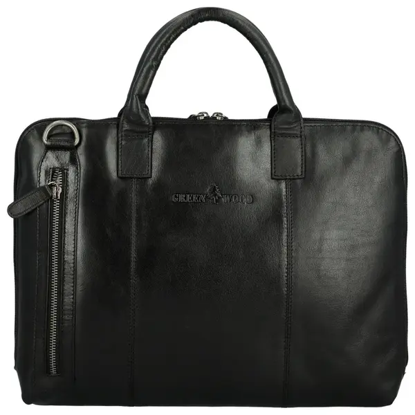 Pánská kožená business taška černá - Greenwood Vardan