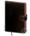 Zápisník Flip M linkovaný černo/červený