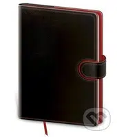 Zápisník Flip M linkovaný černo/červený