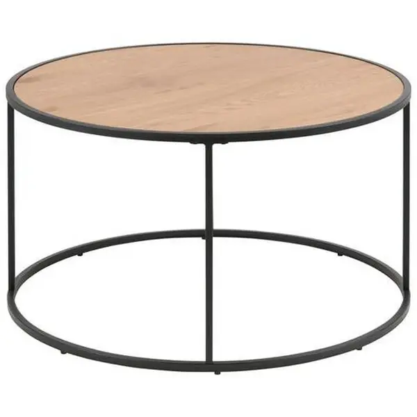 MID.YOU KONFERENČNÍ STOLEK, černá, barvy dubu, kov, kompozitní dřevo, 80/80/45 cm