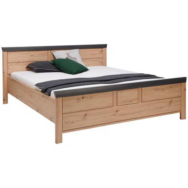 Hom`in POSTEL, 180/200 cm, tmavě šedá, dub artisan