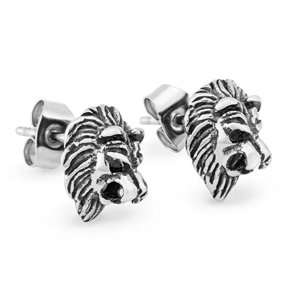 Troli Designové ocelové náušnice Lev KS-142