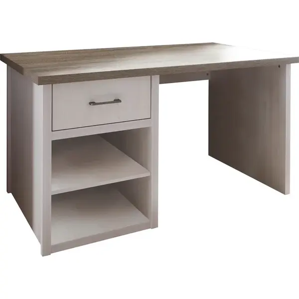 Carryhome PSACÍ STŮL, bílá, barvy lanýžového dubu, 141/81/77 cm