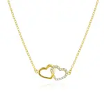 Agato Půvabný pozlacený náhrdelník se srdíčky AGS1499/47-GOLD