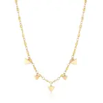 S'Agapõ Pozlacený ocelový náhrdelník s přívěsky Elysium SUM04