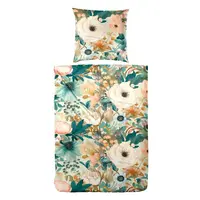 POVLEČENÍ, makosatén, tmavě zelená, tmavě žlutá, jadeitově zelená, meruňková, 135/200 cm