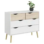 MID.YOU KOMODA, bílá, barvy dubu, 98,7/81,7/39,1 cm