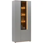 Dieter Knoll VITRÍNA, barvy dubu, světle šedá, 93,2/213,1/42 cm