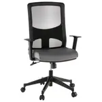 MID.YOU OTOČNÁ ŽIDLE, síťovina, plochá tkanina, šedá, černá